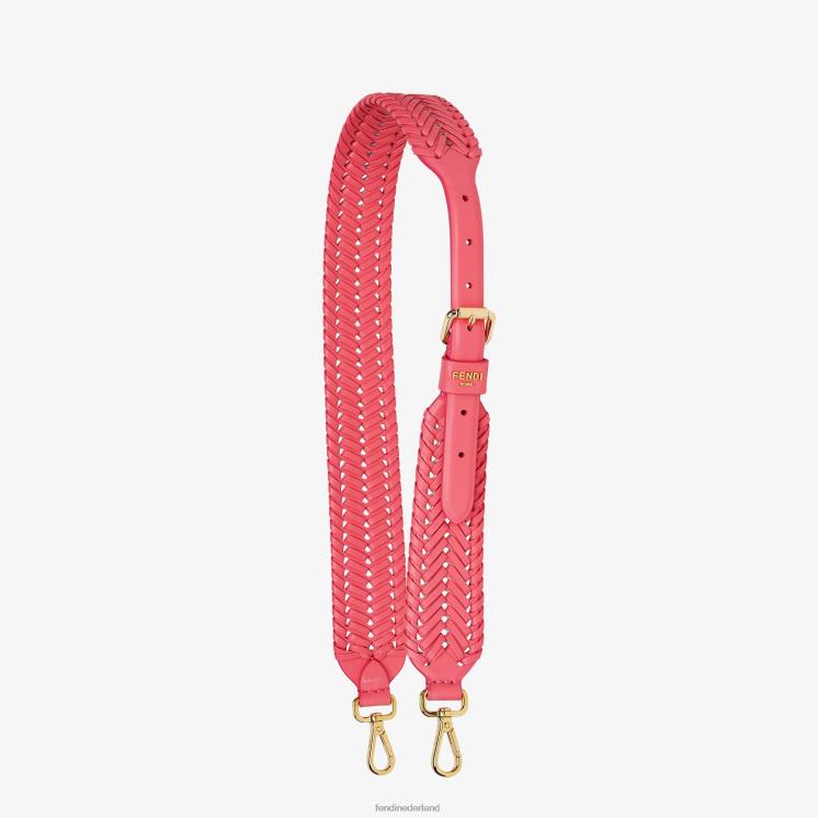 vrouwen accessoires Fendi 0J62L193 lederen schouderband roze