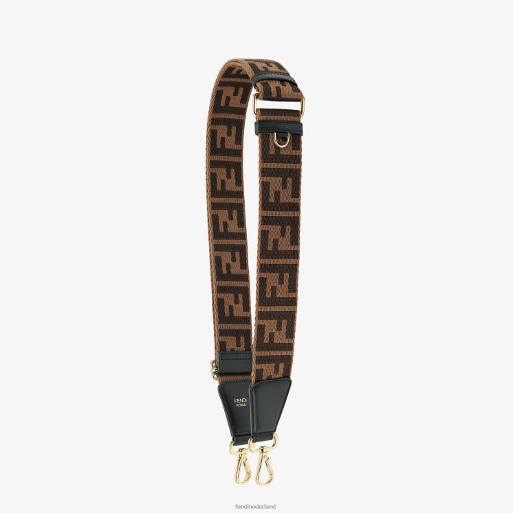 vrouwen accessoires Fendi 0J62L40 stoffen schouderband bruin