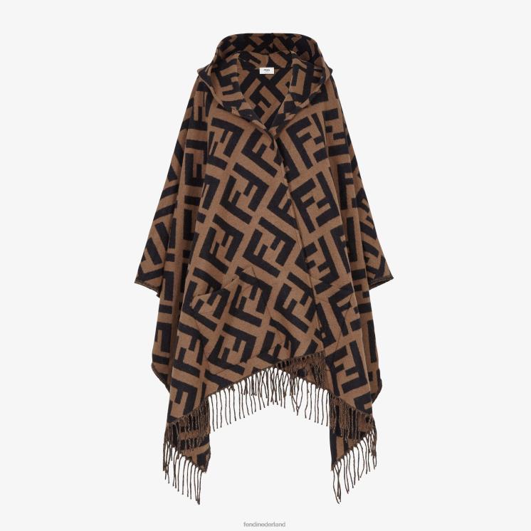 vrouwen accessoires Fendi 0J62L245 kasjmier poncho bruin