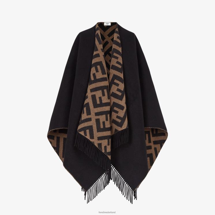 vrouwen accessoires Fendi 0J62L272 poncho van wol en kasjmier veelkleurig