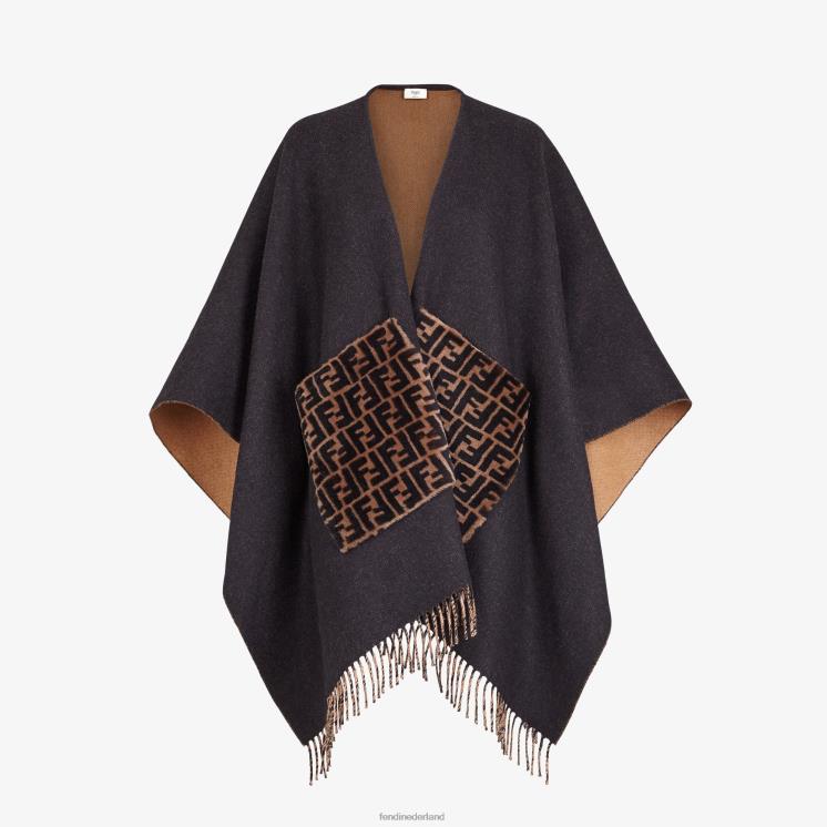 vrouwen accessoires Fendi 0J62L508 poncho van kasjmier en wol mode