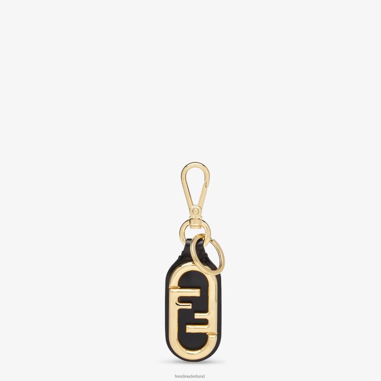 vrouwen accessoires Fendi 0J62L1499 leren sleuteletui zwart