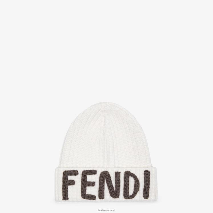 vrouwen accessoires Fendi 0J62L360 wollen muts wit