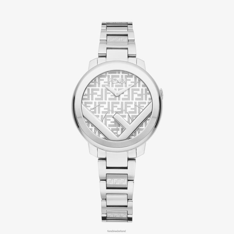 vrouwen accessoires Fendi 0J62L177 28 mm - rond horloge met logo zilver