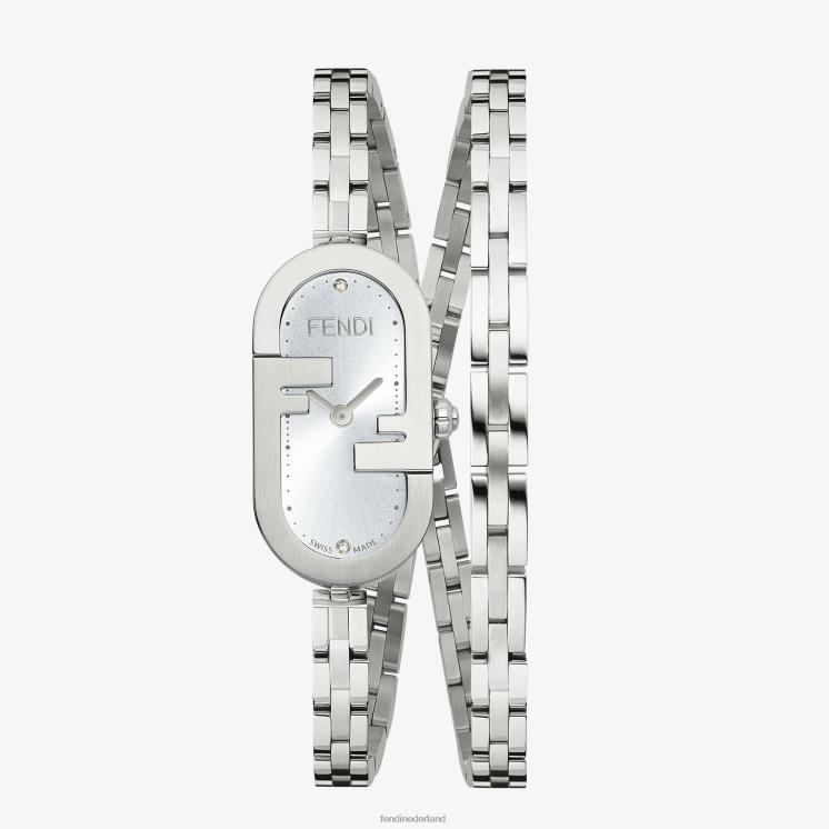 vrouwen accessoires Fendi 0J62L295 14,80 x 28,30 mm - ovaal horloge met o'lock-logo zilver