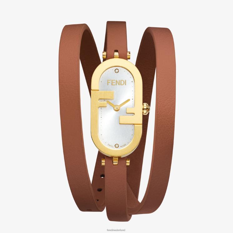 vrouwen accessoires Fendi 0J62L317 14,80 x 28,30 mm - ovaal horloge met o'lock-logo bruin