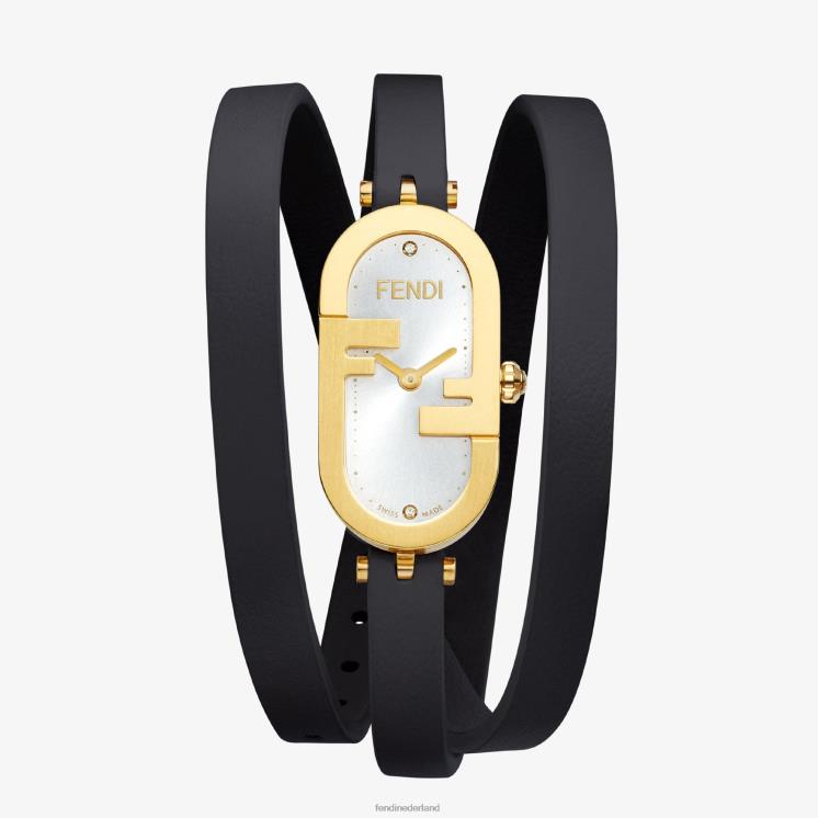 vrouwen accessoires Fendi 0J62L319 14,80 x 28,30 mm - ovaal horloge met o'lock-logo zwart