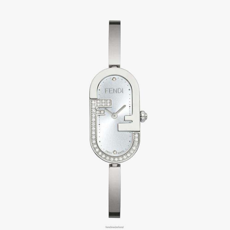 vrouwen accessoires Fendi 0J62L344 14,80 x 28,30 mm - ovaal horloge met o'lock-logo zilver