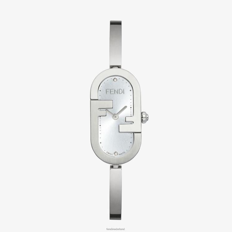 vrouwen accessoires Fendi 0J62L347 14,80 x 28,30 mm - ovaal horloge met ff-logo zilver