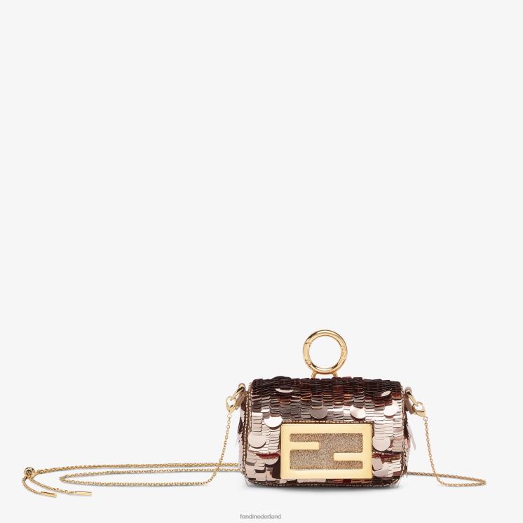 vrouwen accessoires Fendi 0J62L26 bedel met bronzen pailletten grijs