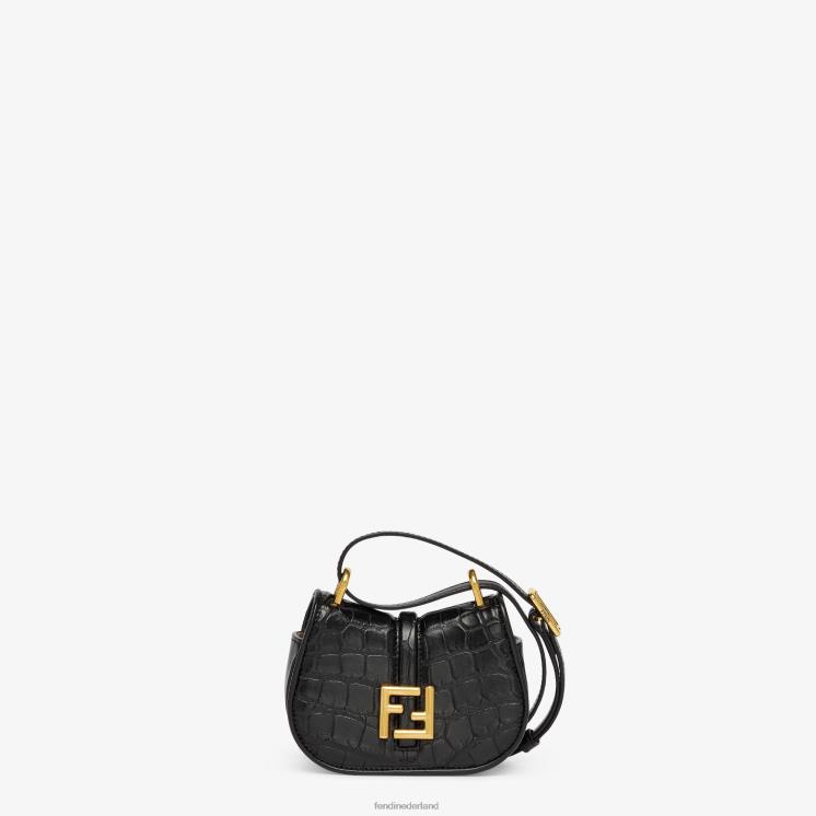 vrouwen accessoires Fendi 0J62L47 krokodillenleer charme zwart