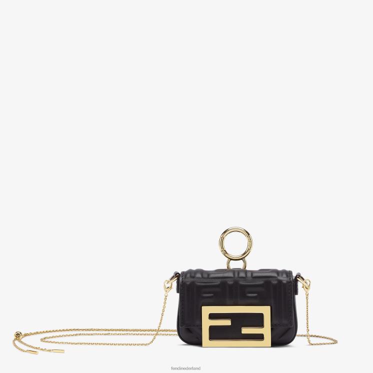 vrouwen accessoires Fendi 0J62L503 nappa lederen charme zwart