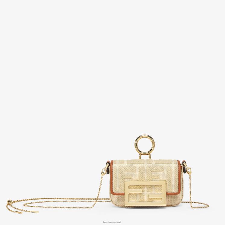 vrouwen accessoires Fendi 0J62L92 natuurlijke raffia charme beige