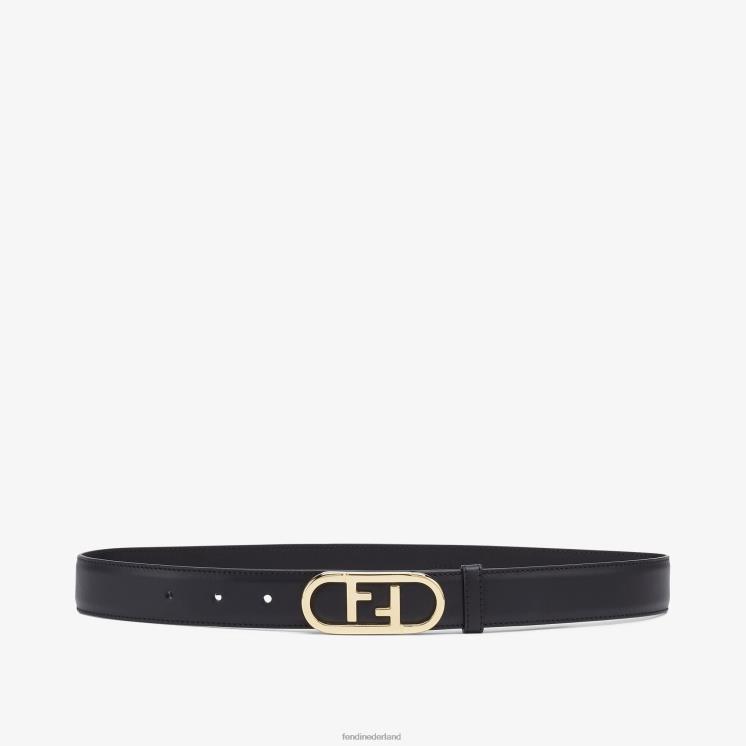 vrouwen accessoires Fendi 0J62L410 o'lock leren riem zwart