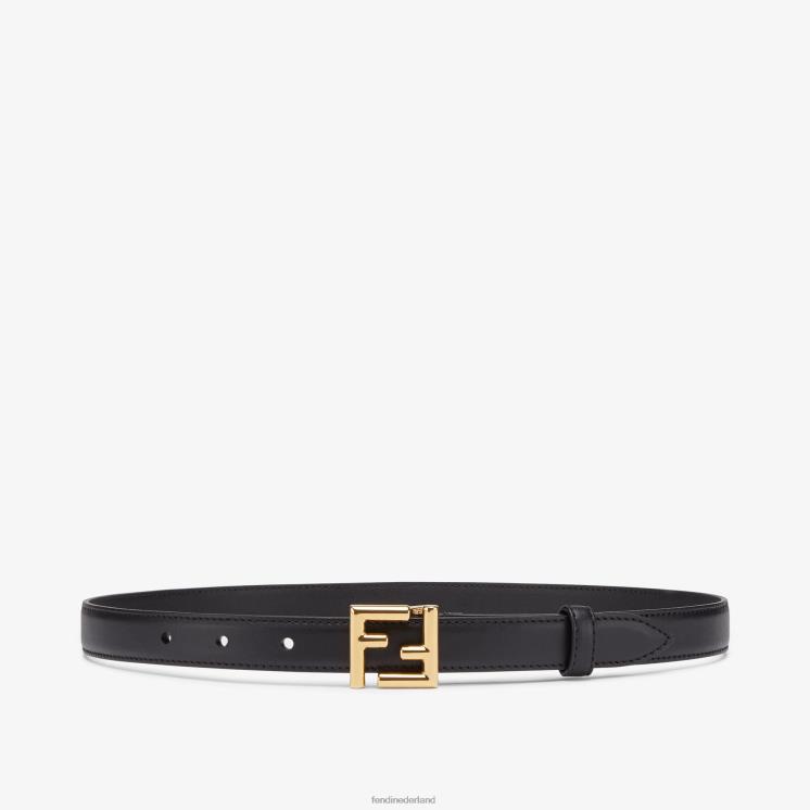 vrouwen accessoires Fendi 0J62L73 ff leren riem zwart