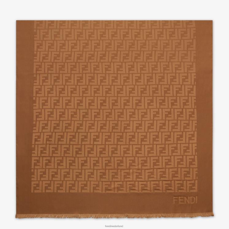 vrouwen accessoires Fendi 0J62L129 zijden stola bruin