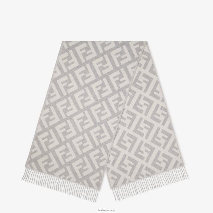 vrouwen accessoires Fendi 0J62L401 bleke kasjmier sjaal grijs