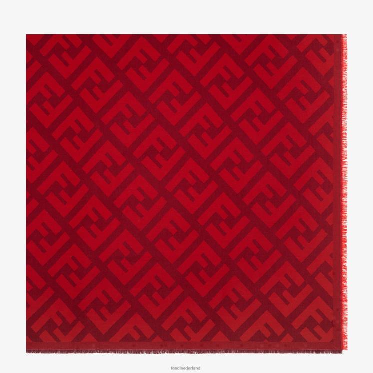 vrouwen accessoires Fendi 0J62L408 sjaal van wol en kasjmier rood