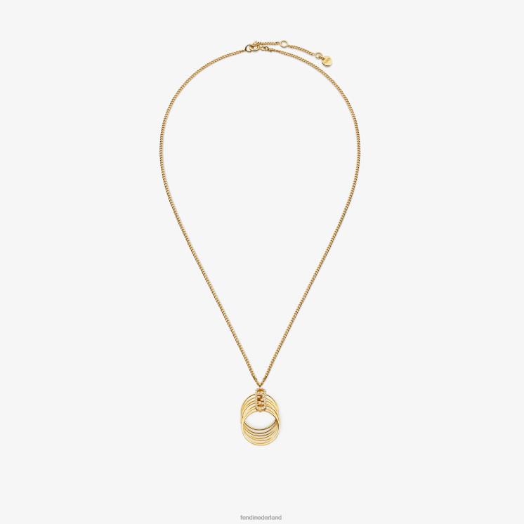 vrouwen juwelen Fendi 0J62L1678 uur ketting goud