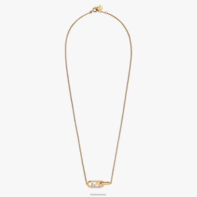 vrouwen juwelen Fendi 0J62L1681 uur ketting goud