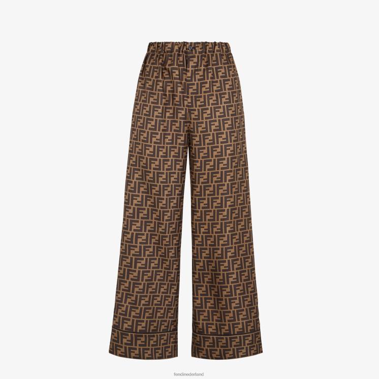 vrouwen kleding Fendi 0J62L1077 broek van keperstof bruin