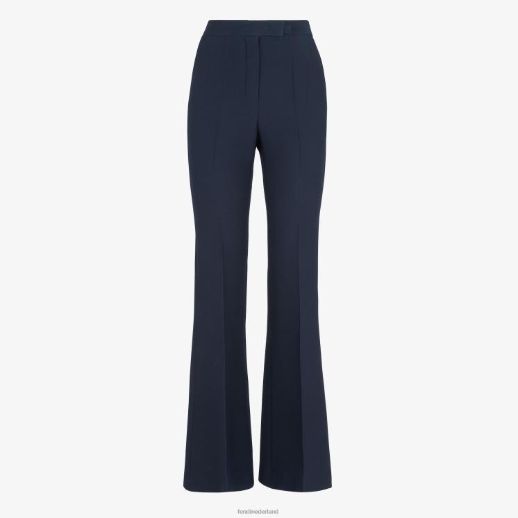 vrouwen kleding Fendi 0J62L1154 zijden en wollen broek blauw