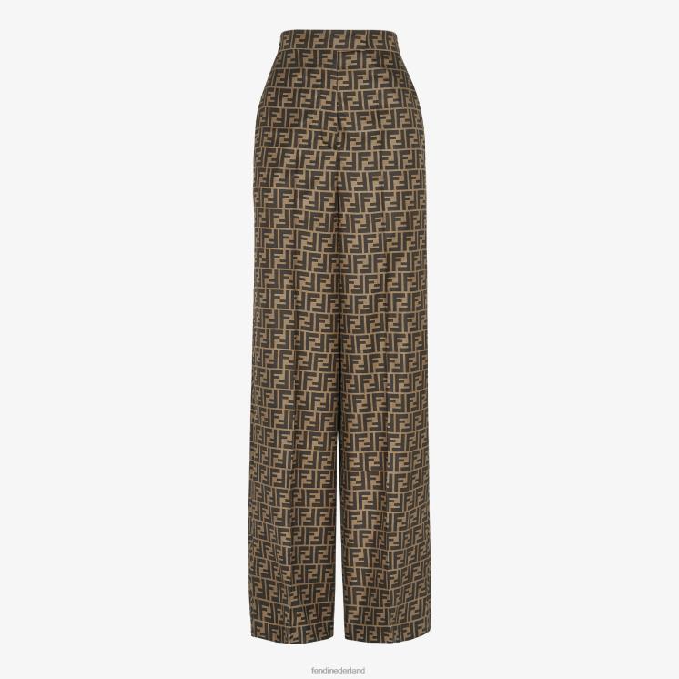 vrouwen kleding Fendi 0J62L972 zijden broek bruin