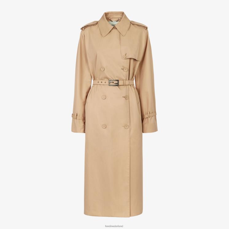 vrouwen kleding Fendi 0J62L1104 Tech katoenen trenchcoat beige