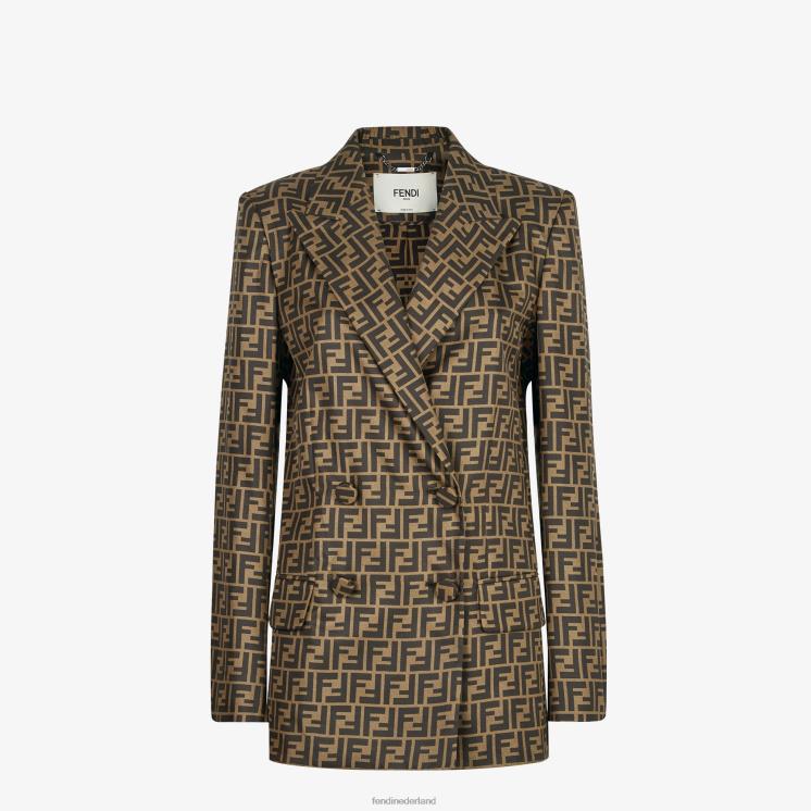 vrouwen kleding Fendi 0J62L1230 zijden jasje bruin