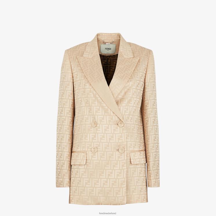 vrouwen kleding Fendi 0J62L967 zijden blazer beige