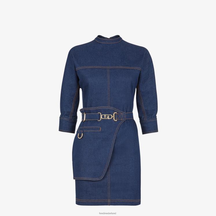 vrouwen kleding Fendi 0J62L1197 spijkerjurk blauw