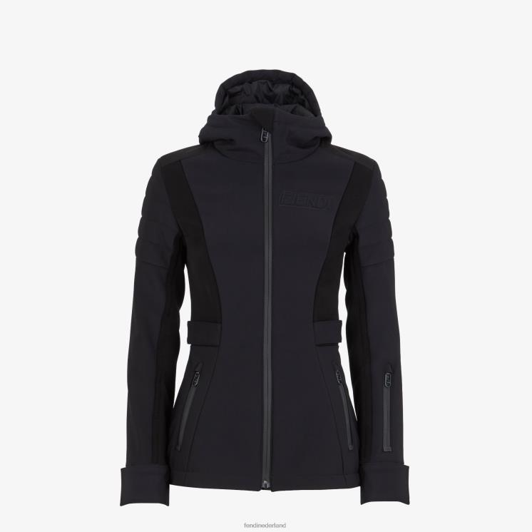 vrouwen kleding Fendi 0J62L1171 jasje van technische stof zwart