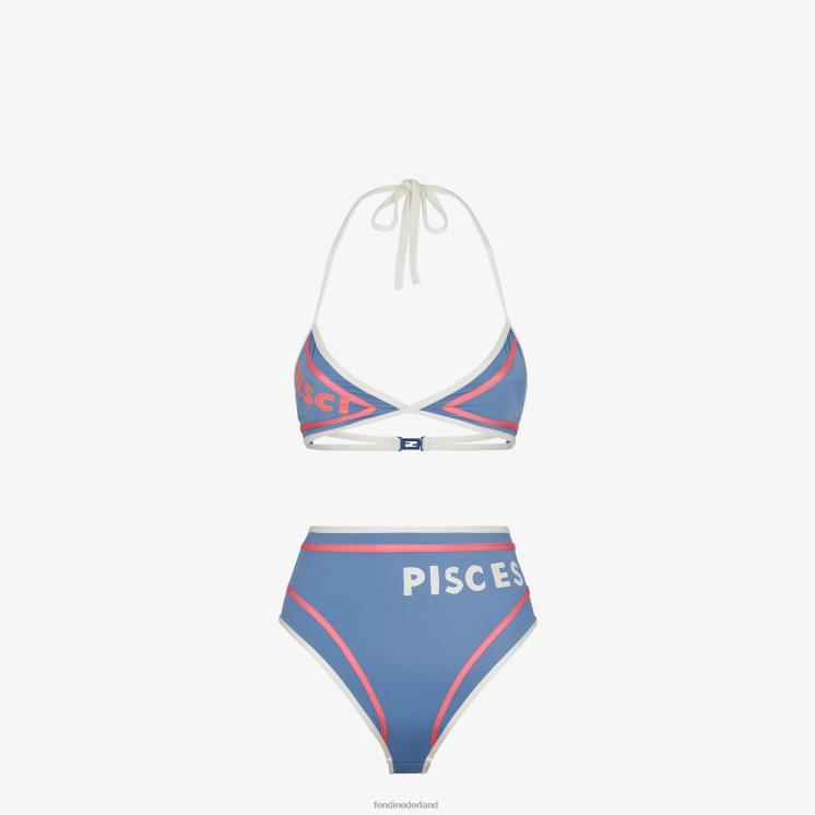 vrouwen kleding Fendi 0J62L1024 lycra-bikini blauw