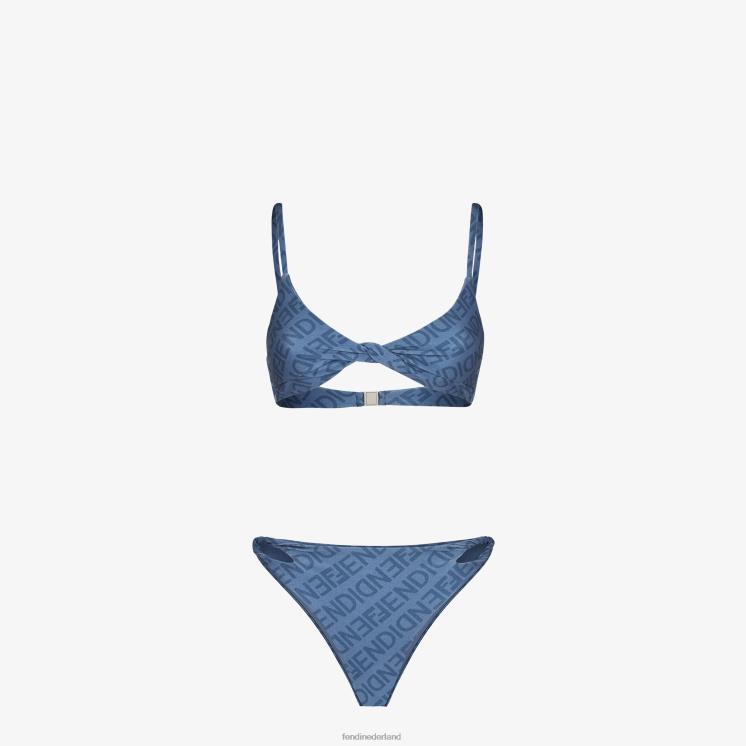 vrouwen kleding Fendi 0J62L1025 lycra-bikini blauw