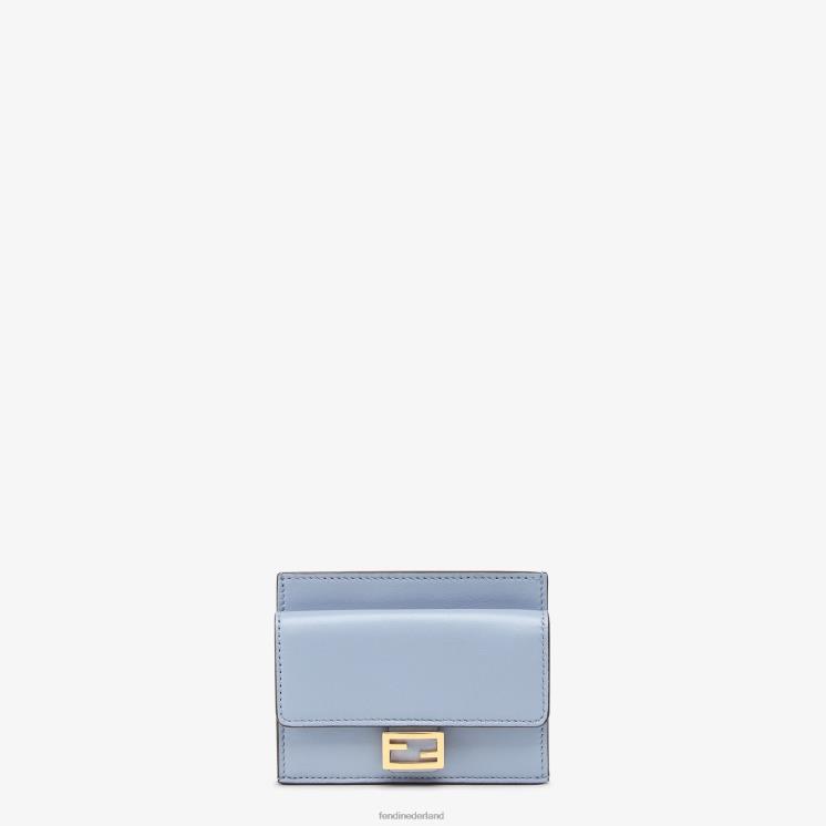 vrouwen accessoires Fendi 0J62L1421 kaarthouder van nappaleer lichtblauw