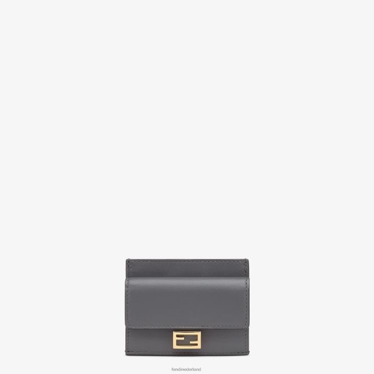 vrouwen accessoires Fendi 0J62L1533 ff nappaleren kaarthouder grijs