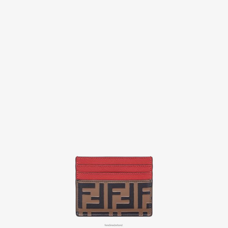 vrouwen accessoires Fendi 0J62L1593 leren platte kaarthouder mode