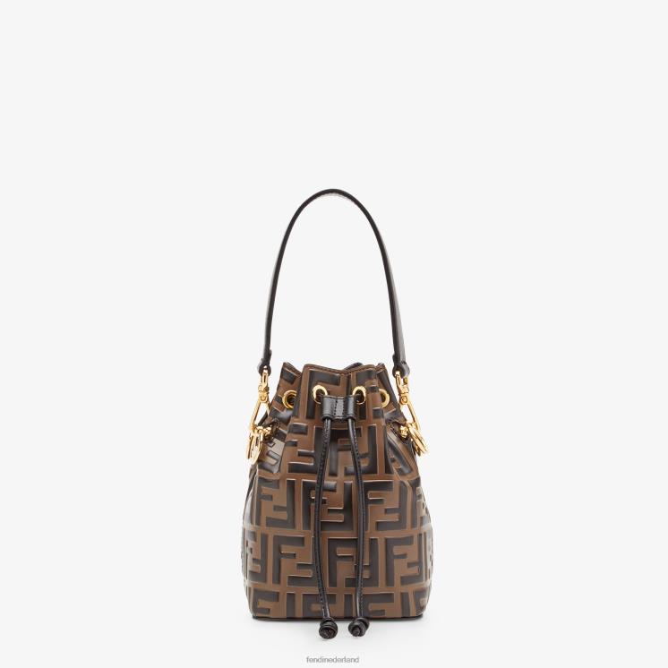 vrouwen accessoires Fendi 0J62L546 leren mini-tasje bruin