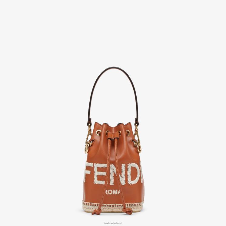 vrouwen accessoires Fendi 0J62L640 Mon Tresor leren minitasje bruin