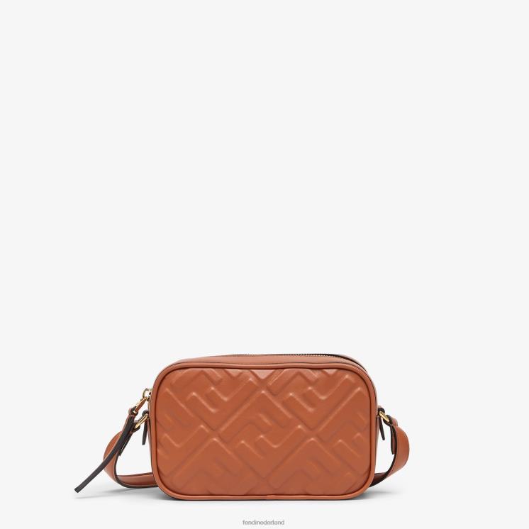 vrouwen accessoires Fendi 0J62L669 Leren minitasje voor cameratas bruin