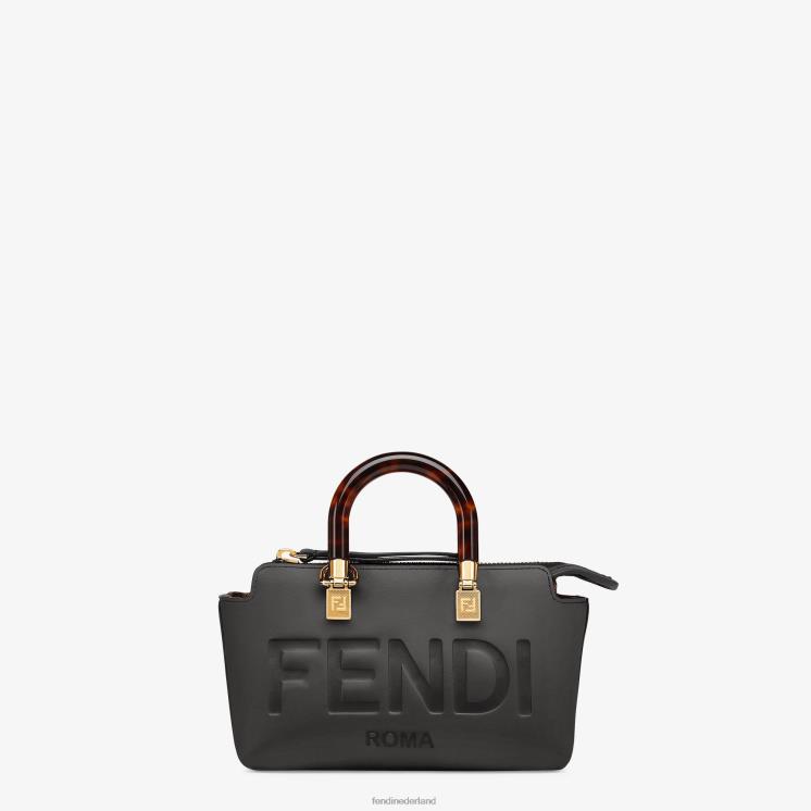 vrouwen accessoires Fendi 0J62L684 kleine leren Boston-tas zwart