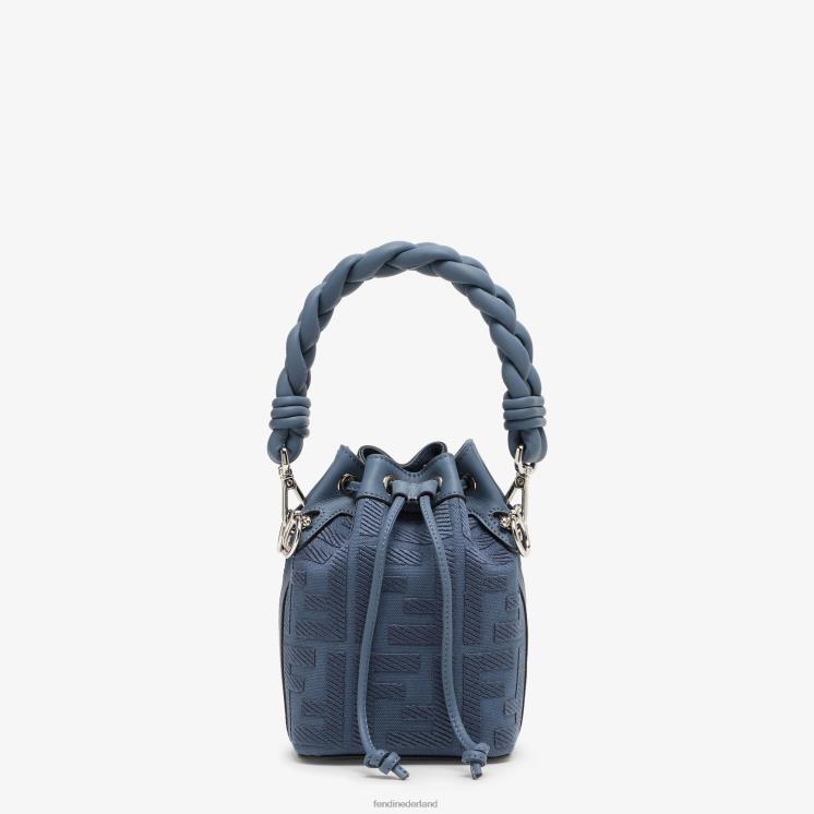 vrouwen accessoires Fendi 0J62L719 ff canvas minitasje blauw