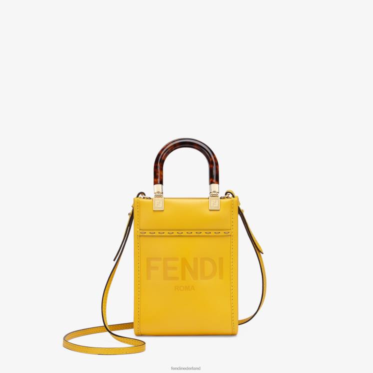 vrouwen accessoires Fendi 0J62L885 Sunshine shopper leren minitasje geel