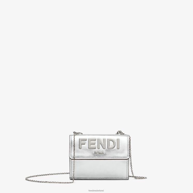 vrouwen accessoires Fendi 0J62L1457 Roma lederen portemonnee zilver