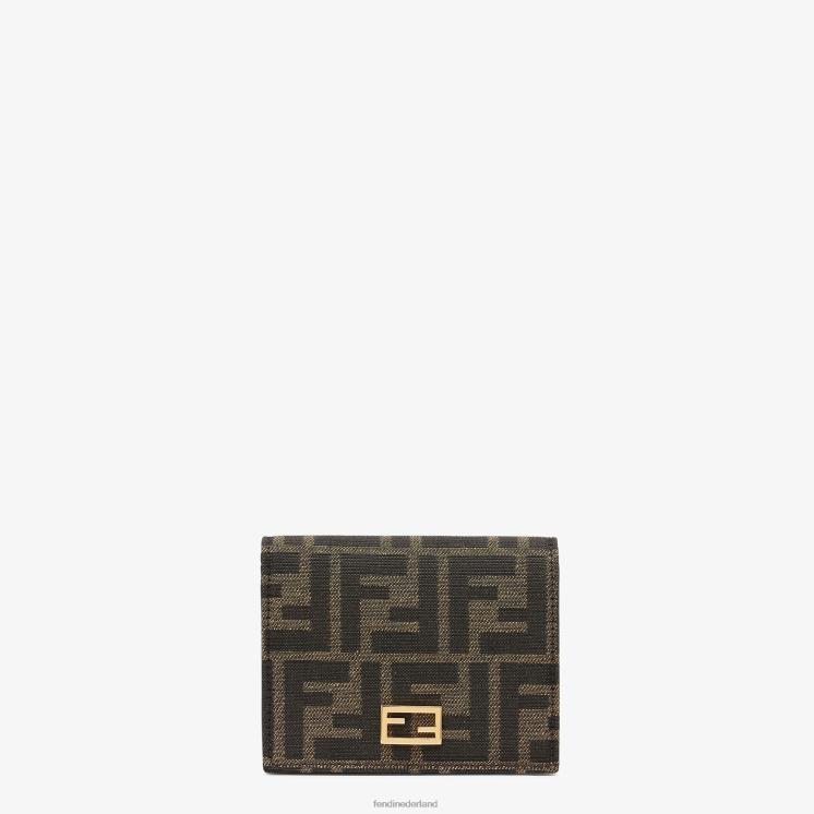 vrouwen accessoires Fendi 0J62L1493 stoffen portemonnee bruin