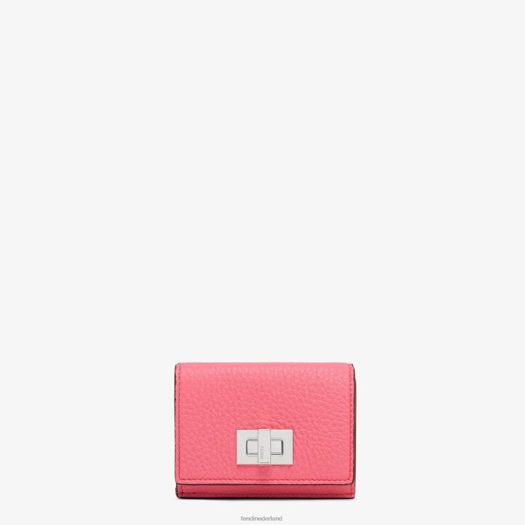 vrouwen accessoires Fendi 0J62L1500 Kiekeboe micro driebladige lederen portemonnee roze