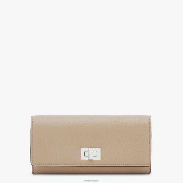 vrouwen accessoires Fendi 0J62L1570 Kiekeboe continental leren portemonnee beige