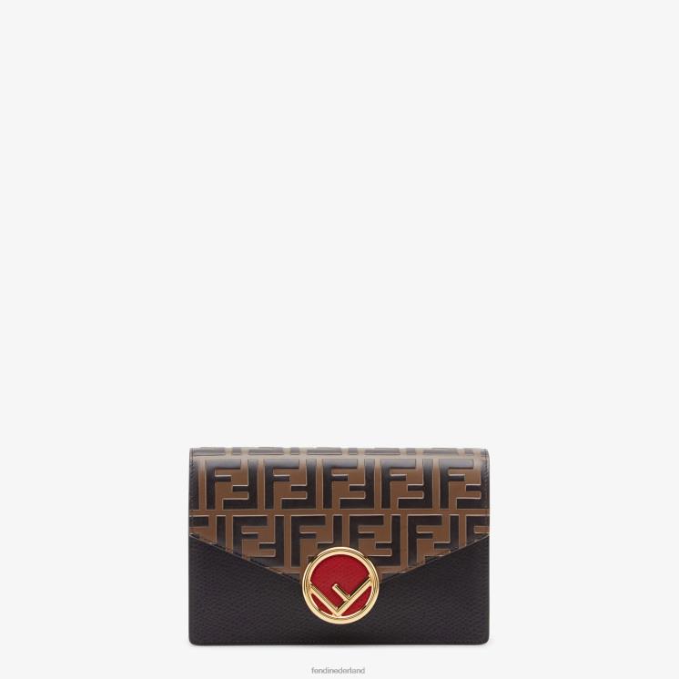 vrouwen accessoires Fendi 0J62L1601 leren mini-tasje zwart