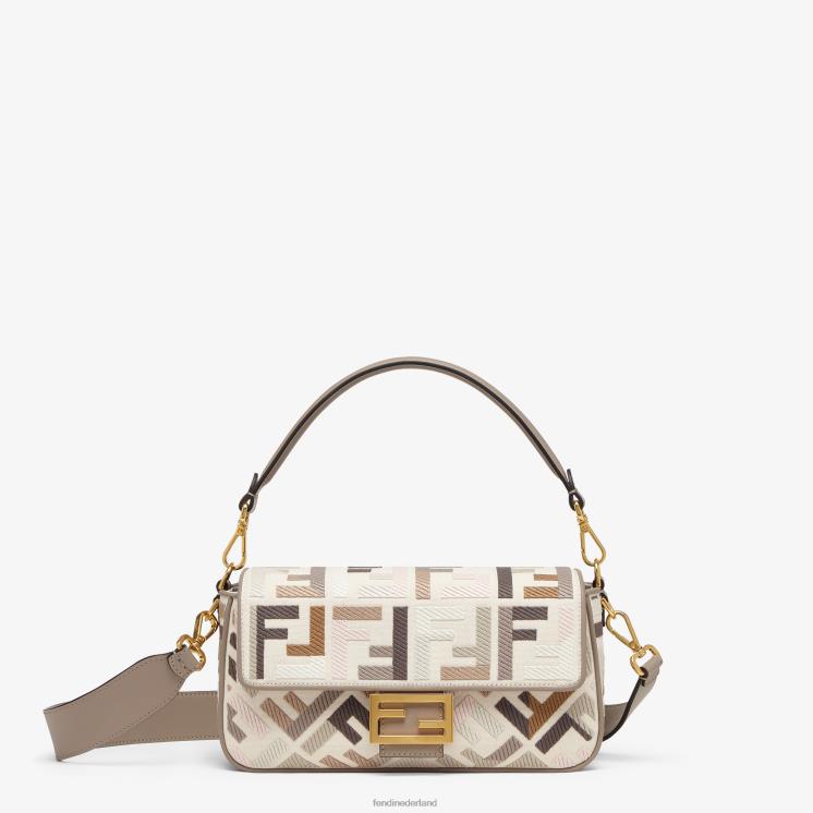 vrouwen accessoires Fendi 0J62L516 canvas tas met ff borduursel veelkleurig