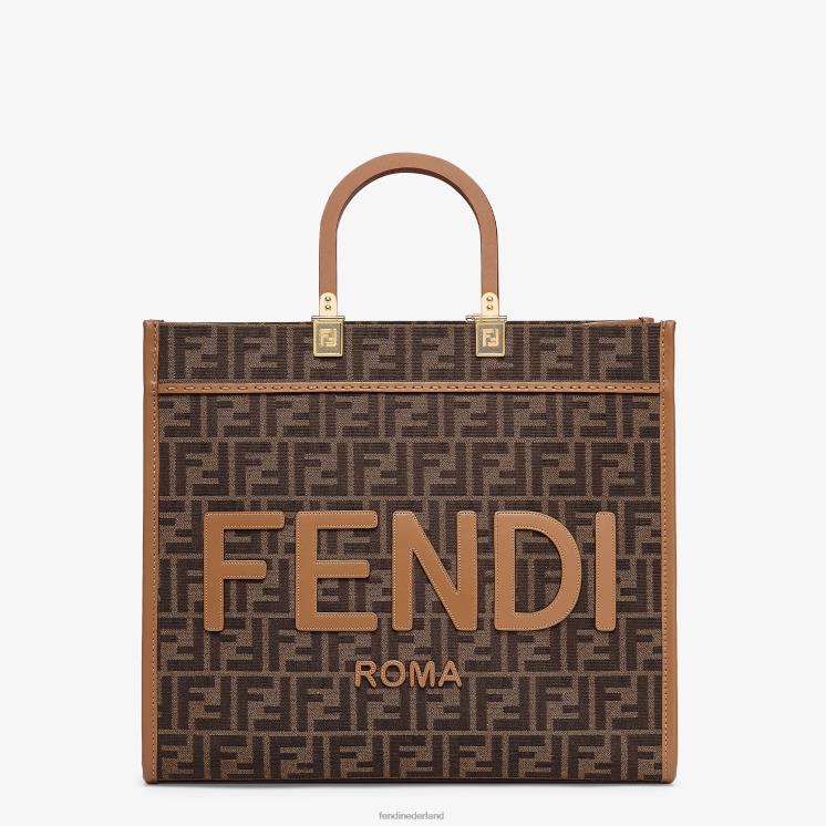 vrouwen accessoires Fendi 0J62L532 ff shopper van jacquardstof bruin